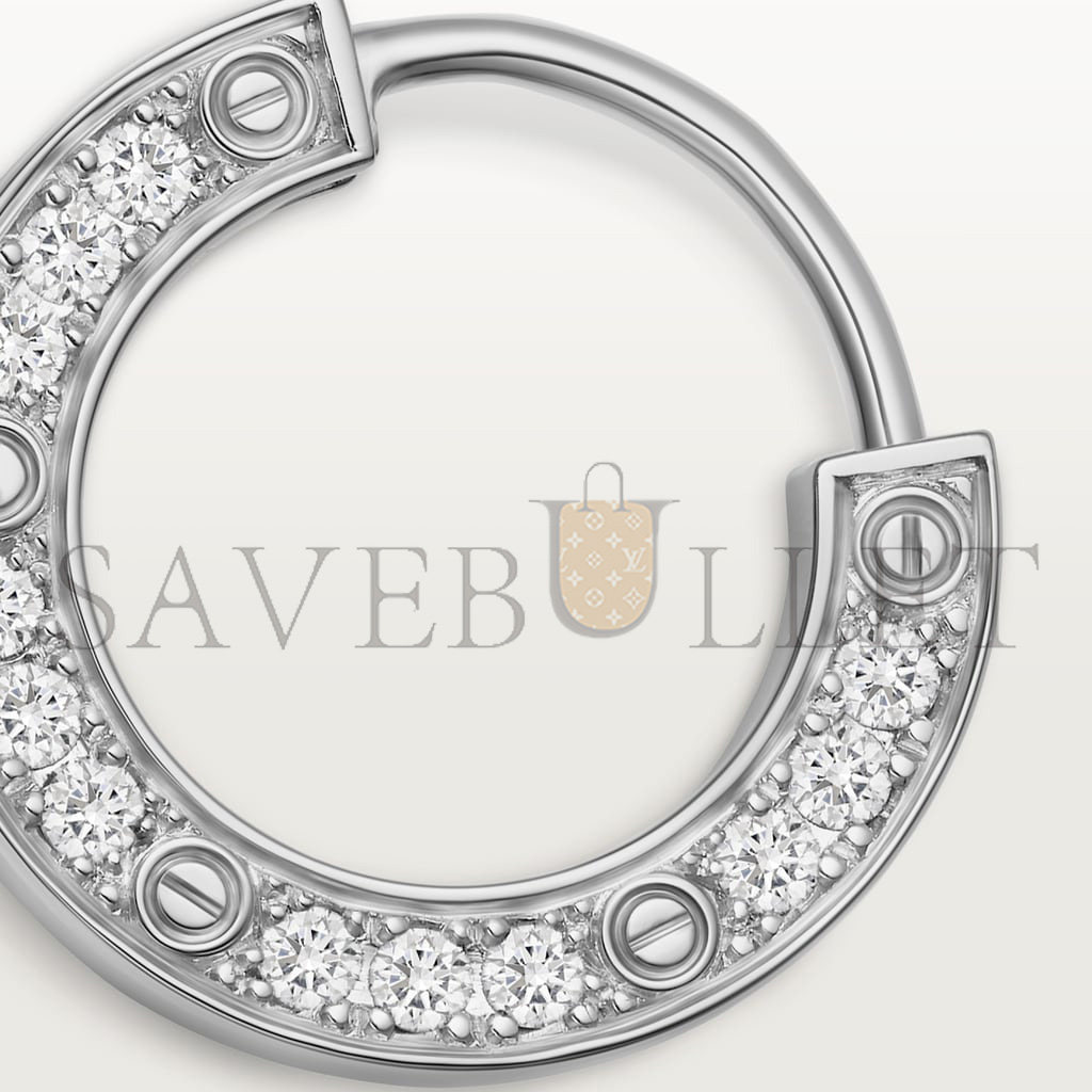 ca*t*er love 18k white gold, Di*m*nd earring, paved with Di*m*nds b8301424
